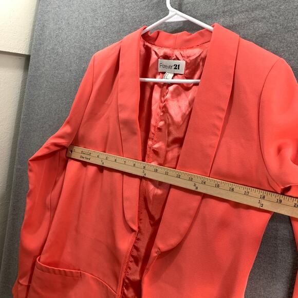 FOREVER 21 Suits Womens Size Large Orange Formal Top Blazer - Picture 6 of 8